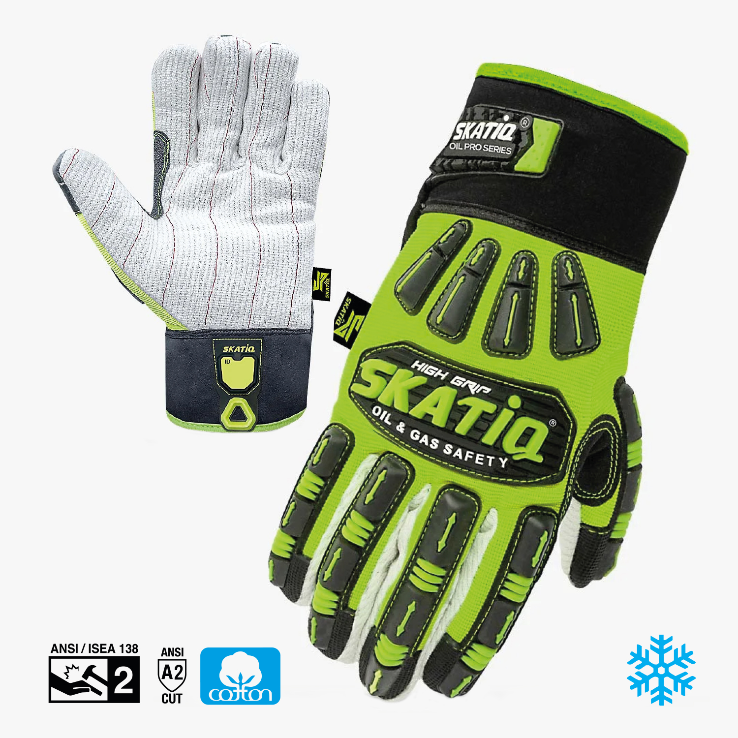 winter LINED HI-VIZ OLD SCHOOL COTTON PALM GLOVE (IMPACT)
