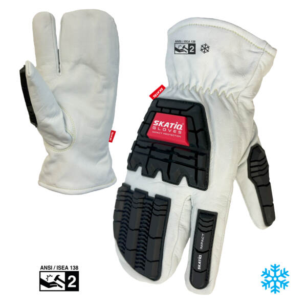 Leather Impact Winter Mitts with Cut and TPR Protection