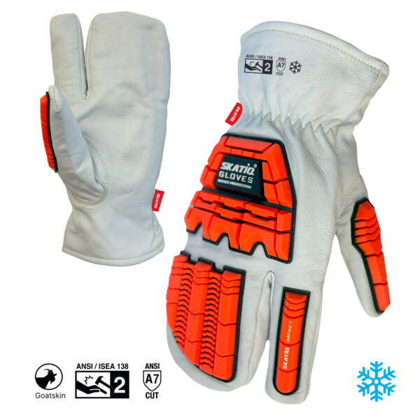 Leather Impact Winter Mitts with Cut and TPR Protection