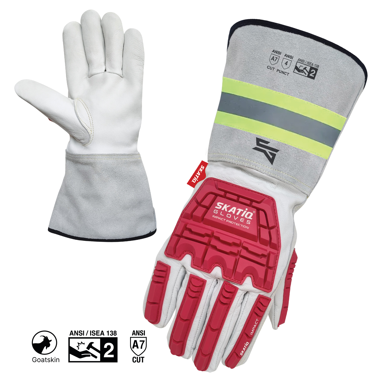 PREMIUM Grain Goatskin Glove w/5" Cuff WITH CUT PROTECTION (Impact / cut)
