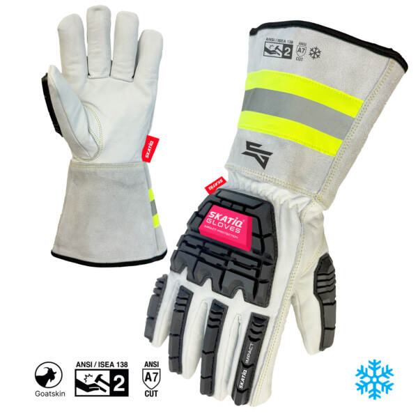 WINTER PREMIUM Grain Goatskin Glove w/5" Cuff WITH CUT PROTECTION (Impact / cut)