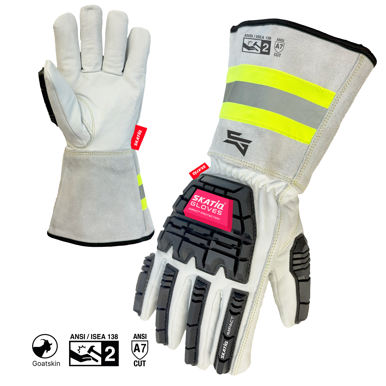 PREMIUM Grain Goatskin Glove w/5" Cuff WITH CUT PROTECTION (Impact / cut)