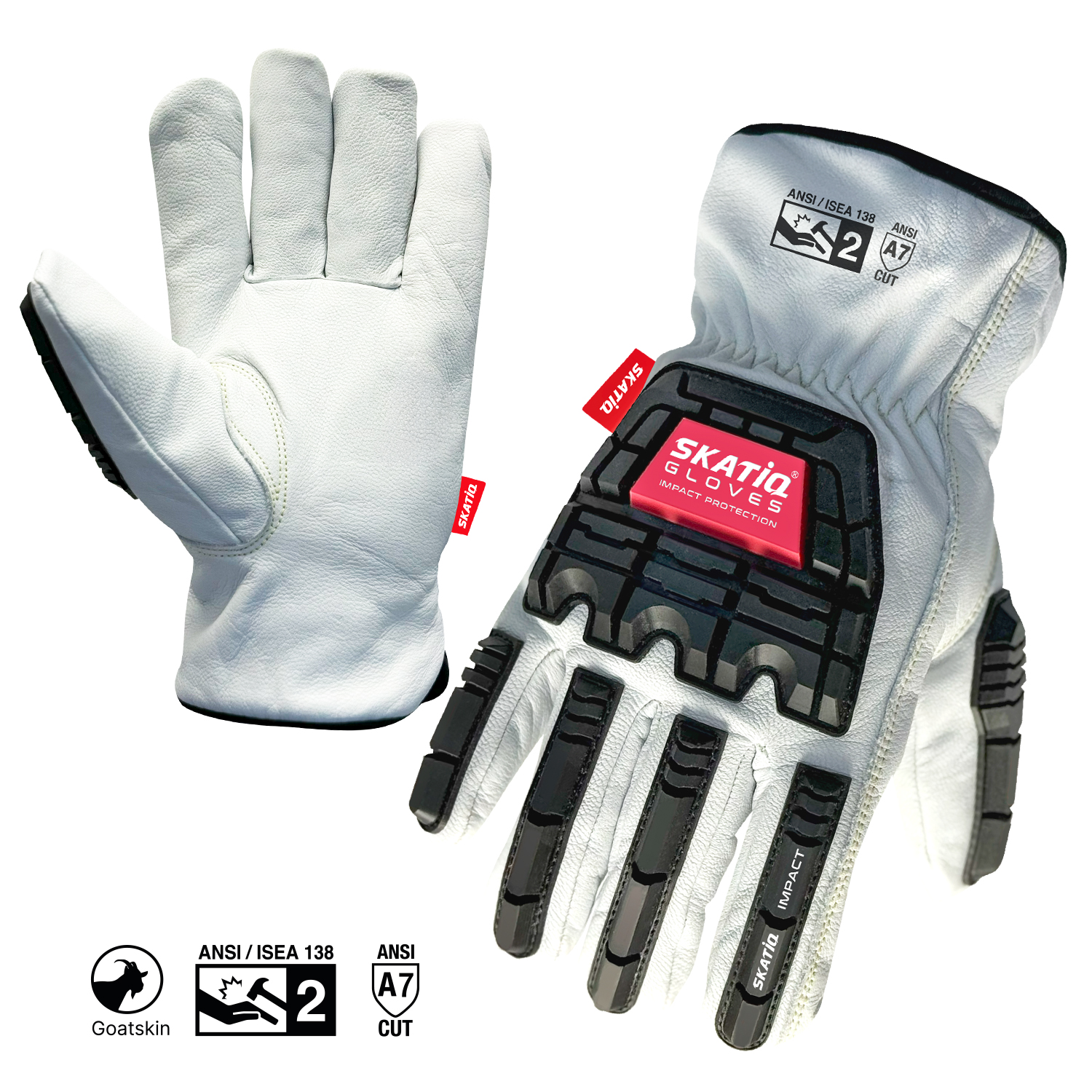 PREMIUM Grain GOATSKIN  CUT RESISTANT IMPACT  SAFETY Glove (PADDED PALM)